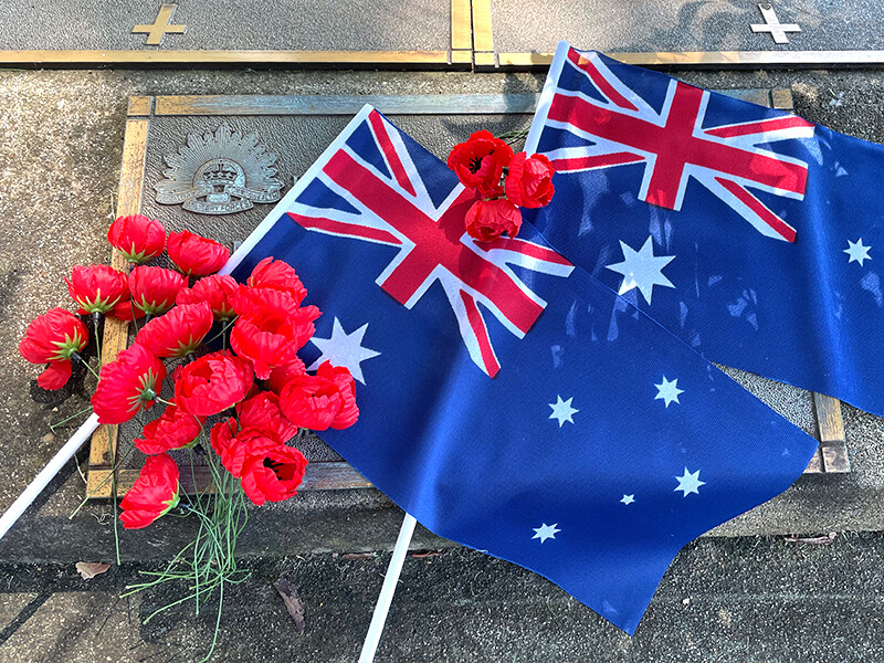 Flags for ANZAC Day Northern Cemeteries